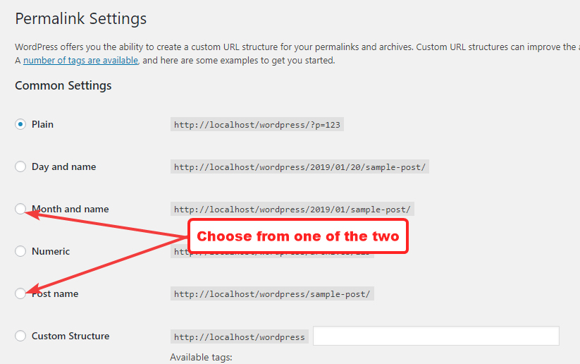choose-permalink-option