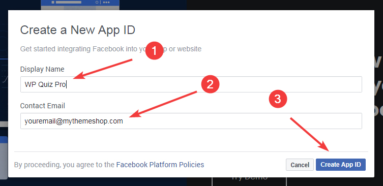 Creating a Facebook App ID - Wp Foto Vote