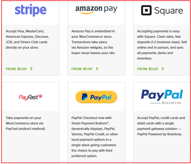 woocommerce payment gateways